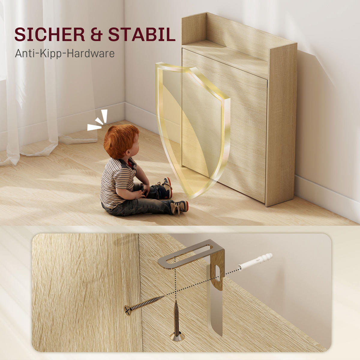 ESSTISCH Klappbar mit Regal, Platzsparend, 78,5 x 91 x 93 cm, Eiche - Eichefarben, Holzwerkstoff (91/78.5/93cm) - HOMCOM