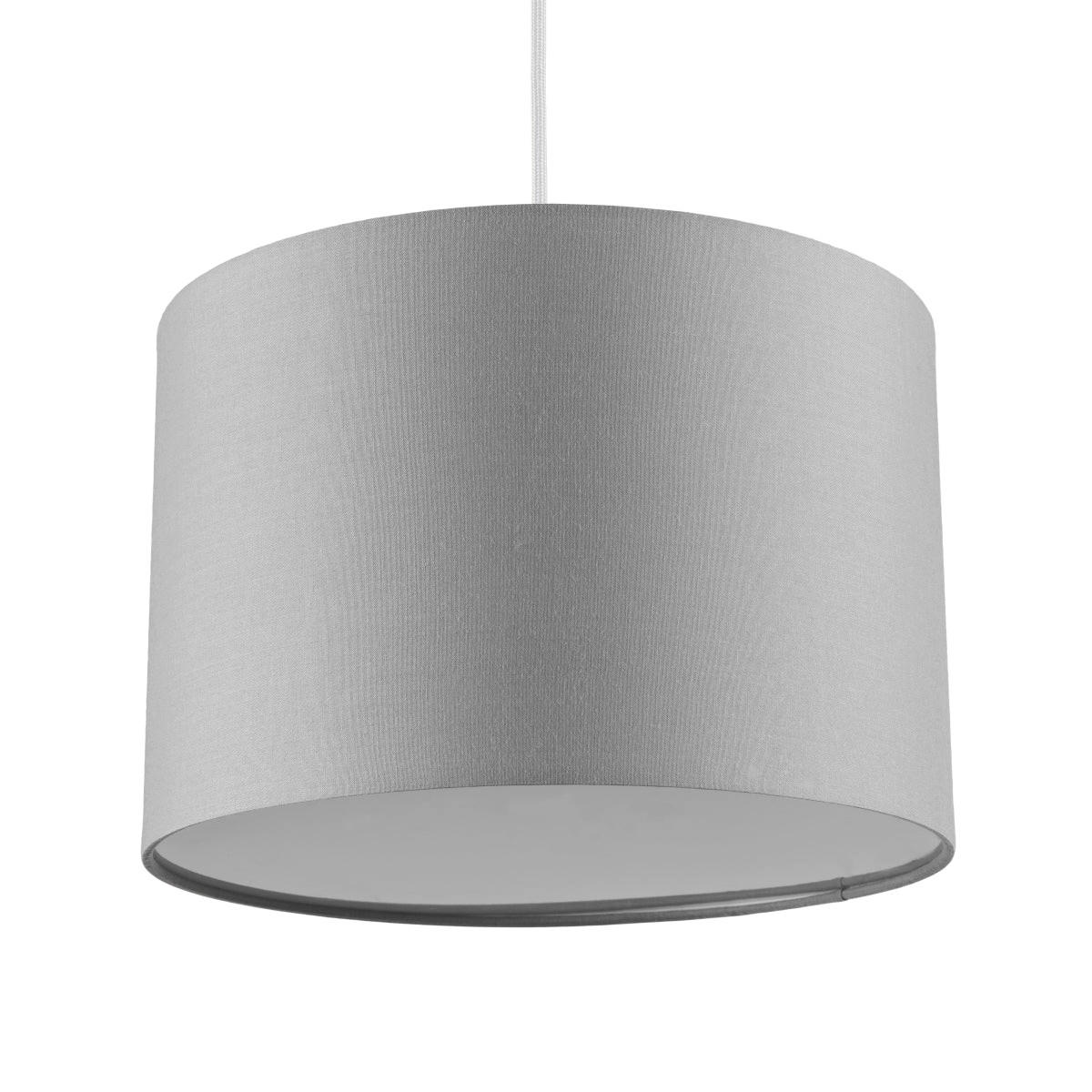 DECKENLAMPENSCHIRM LUCIA Grauer Stoff mit mattiertem Diffusor - Grau, Textil (30/30/20cm) - CGC Europe
