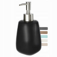 SEIFENSPENDER mit Pumpe 400 ml, schwarz - Schwarz, Keramik (8/17.5/8cm) - KADAX