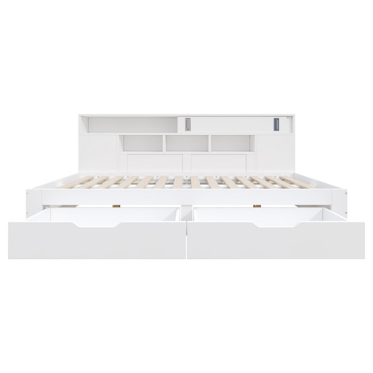 TAGESBETT 90x190cm Weiß Mit Schubladen Regal & Schrank - Weiß, Holzwerkstoff - FLIEKS