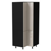 ECKVORRATSSCHRANK Brerra D24N/207 Schwarz / RAL 9001 creme Hochglanz 90 / 90 / 207cm - Creme/Schwarz, Holz/Holzwerkstoff (90/207/90cm) - Feldmann-Wohnen