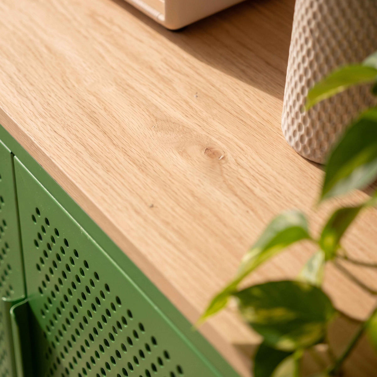 SIDEBOARD 100 cm, Grün - Grün, Metall (100/60/40cm) - Oviala