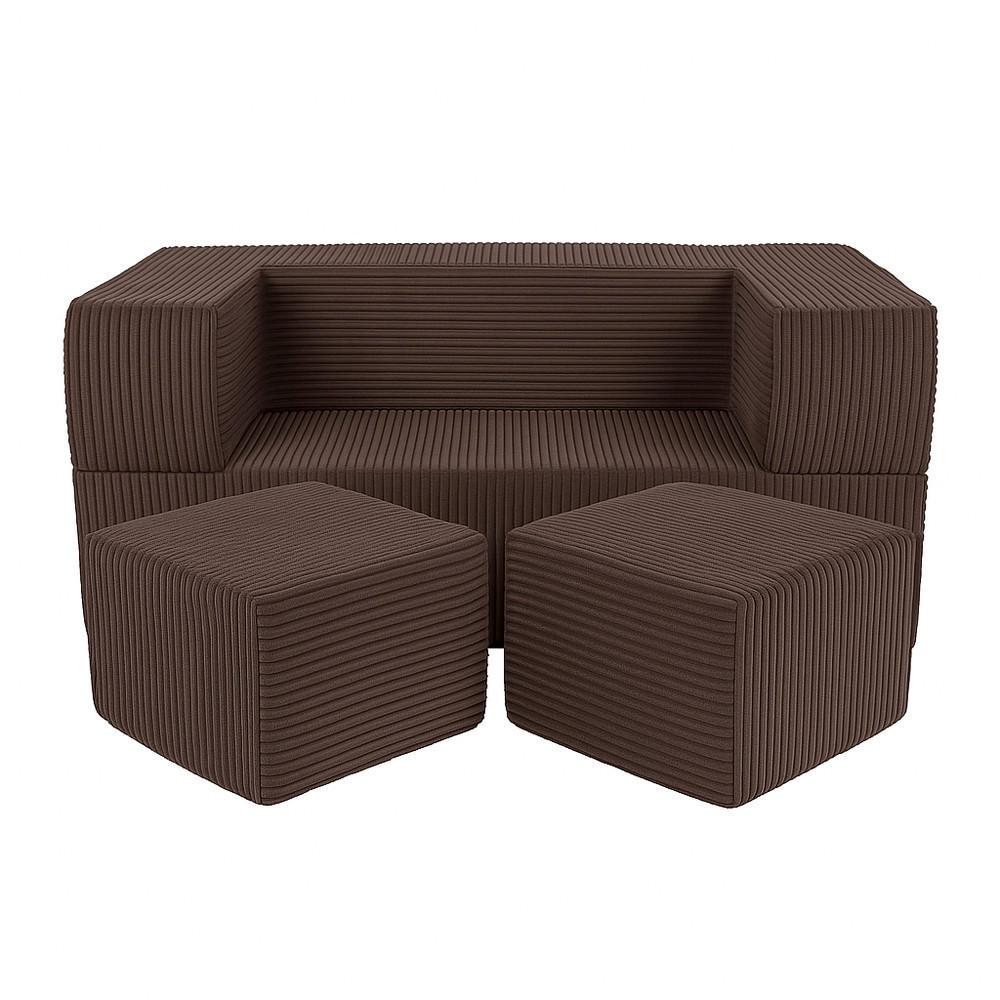 KINDERSOFA Cube AESTHETIC 96 cm Cord Braun 4 Stk - Braun, Textil (50/40/96cm) - MeowBaby