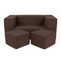 KINDERSOFA Cube AESTHETIC 96 cm Cord Braun 4 Stk - Braun, Textil (50/40/96cm) - MeowBaby
