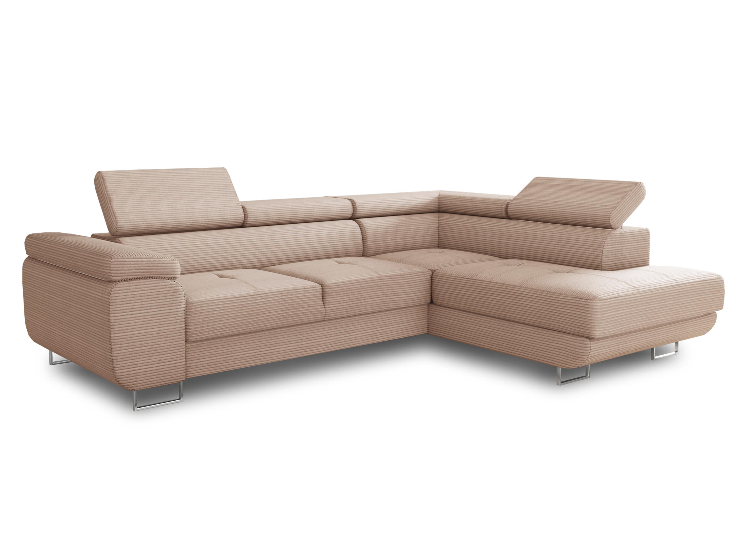 ECKSOFA Caris Cord, Seite: Rechts - Rosa, Holz/Textil (273/203cm) - Sofnet