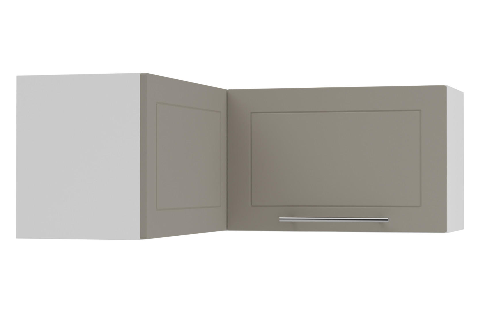 ECKHÄNGESCHRANK Kvantum W14/90/36 Weiß / Beige Matt 90 / 90 / 36cm - Beige/Weiß, Holz/Holzwerkstoff (90/36/90cm) - Feldmann-Wohnen
