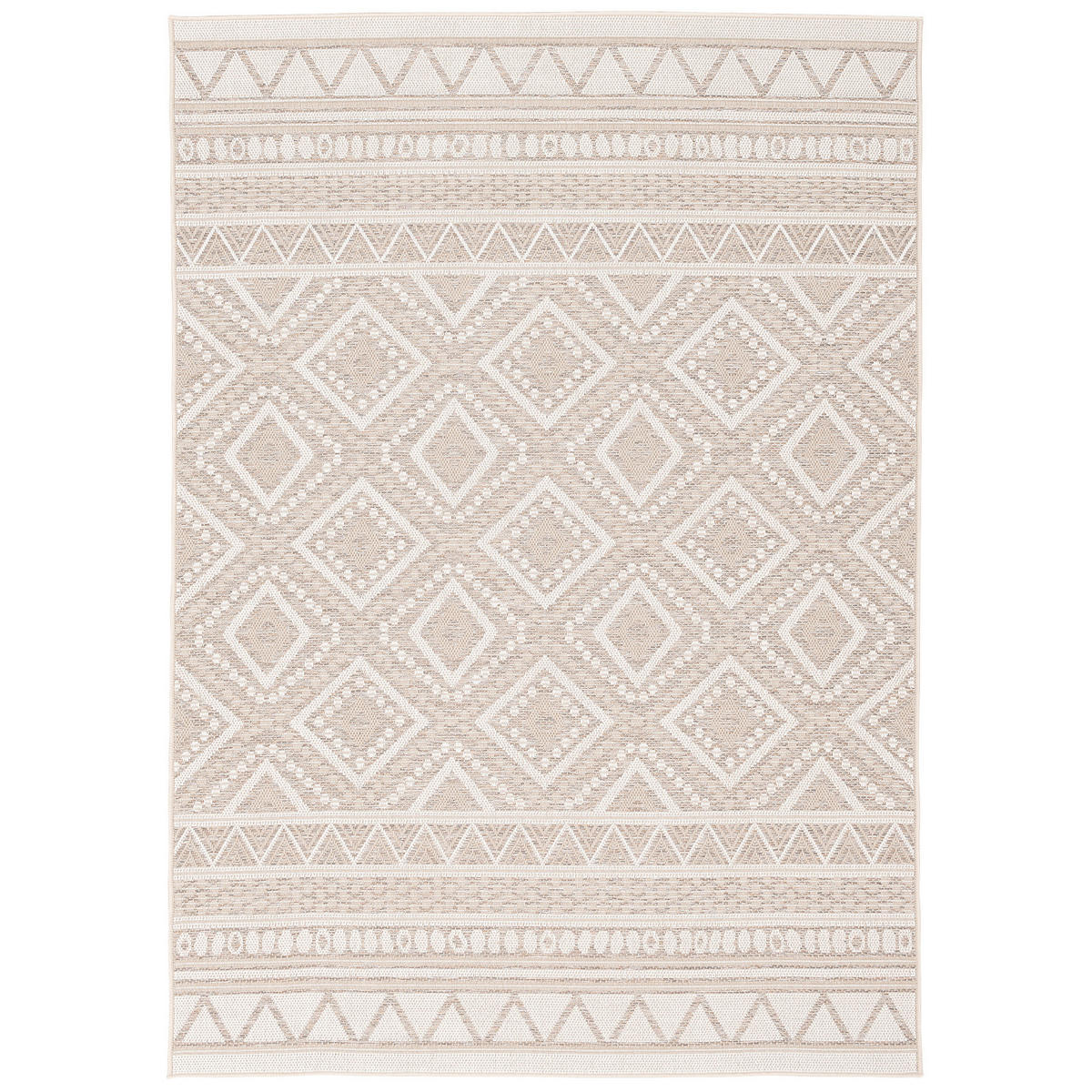 IN & OUTDOOR TEPPICH FLACHGEWEBE OTTAWA ETHNO - Beige, Textil (140/200cm) - Pergamon