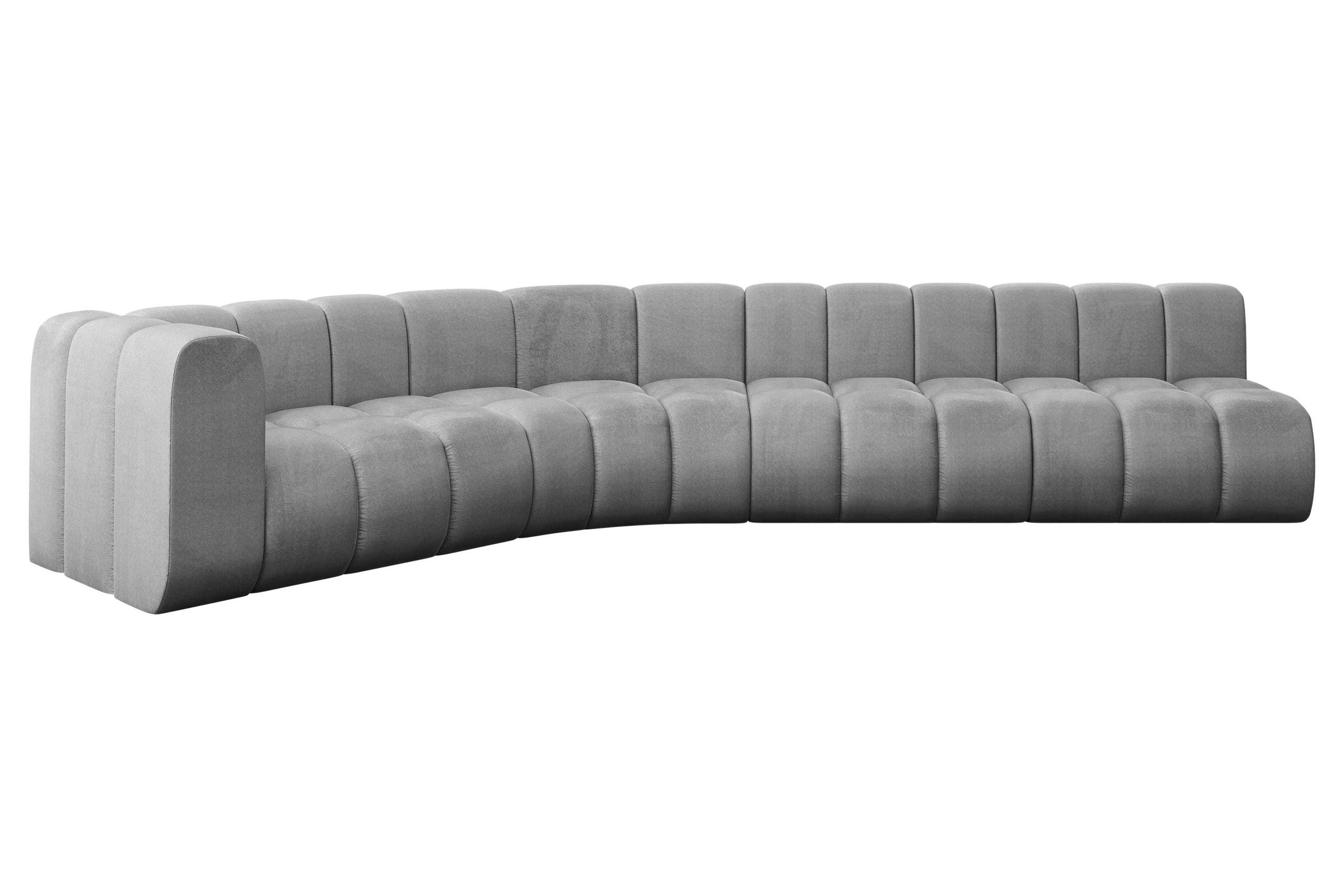 ECKSOFA modulares Sofa Karex-L2 - 399x194x70 cm Grau - Hellgrau, Holzwerkstoff/Textil (399/194cm) - ALTDECOR