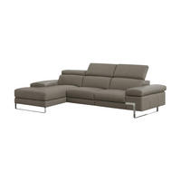 ECKSOFA Lete Echtleder Greige - Greige, Leder/Metall (232/160cm)