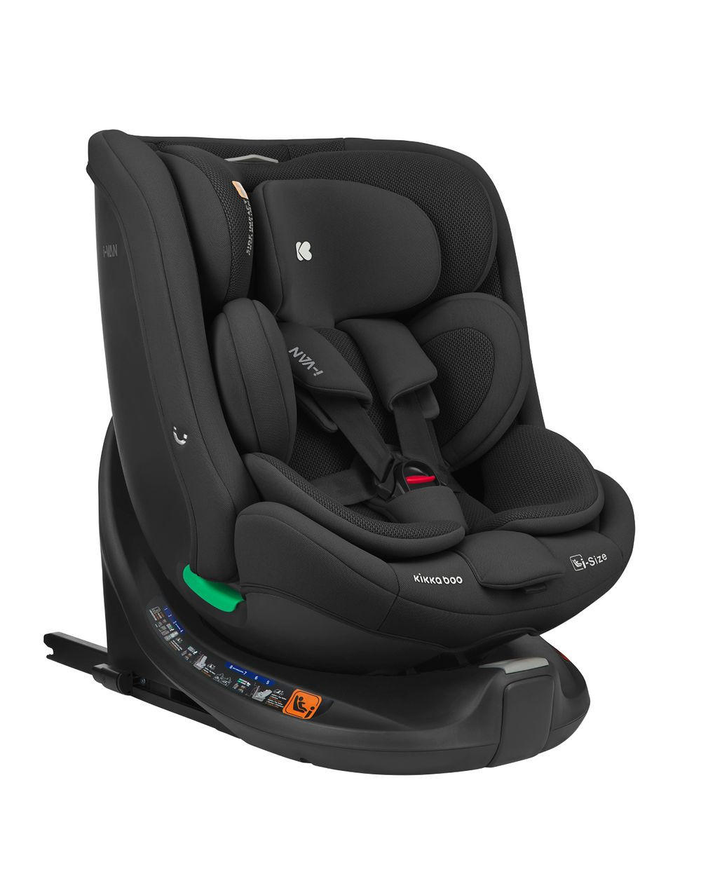 KINDERSITZ i-Van i-Size schwarz (40-150cm) Isofix Gruppe 0+/1/2/3 Kopfstütze - Schwarz, Kunststoff (43/58cm) - Kikka boo