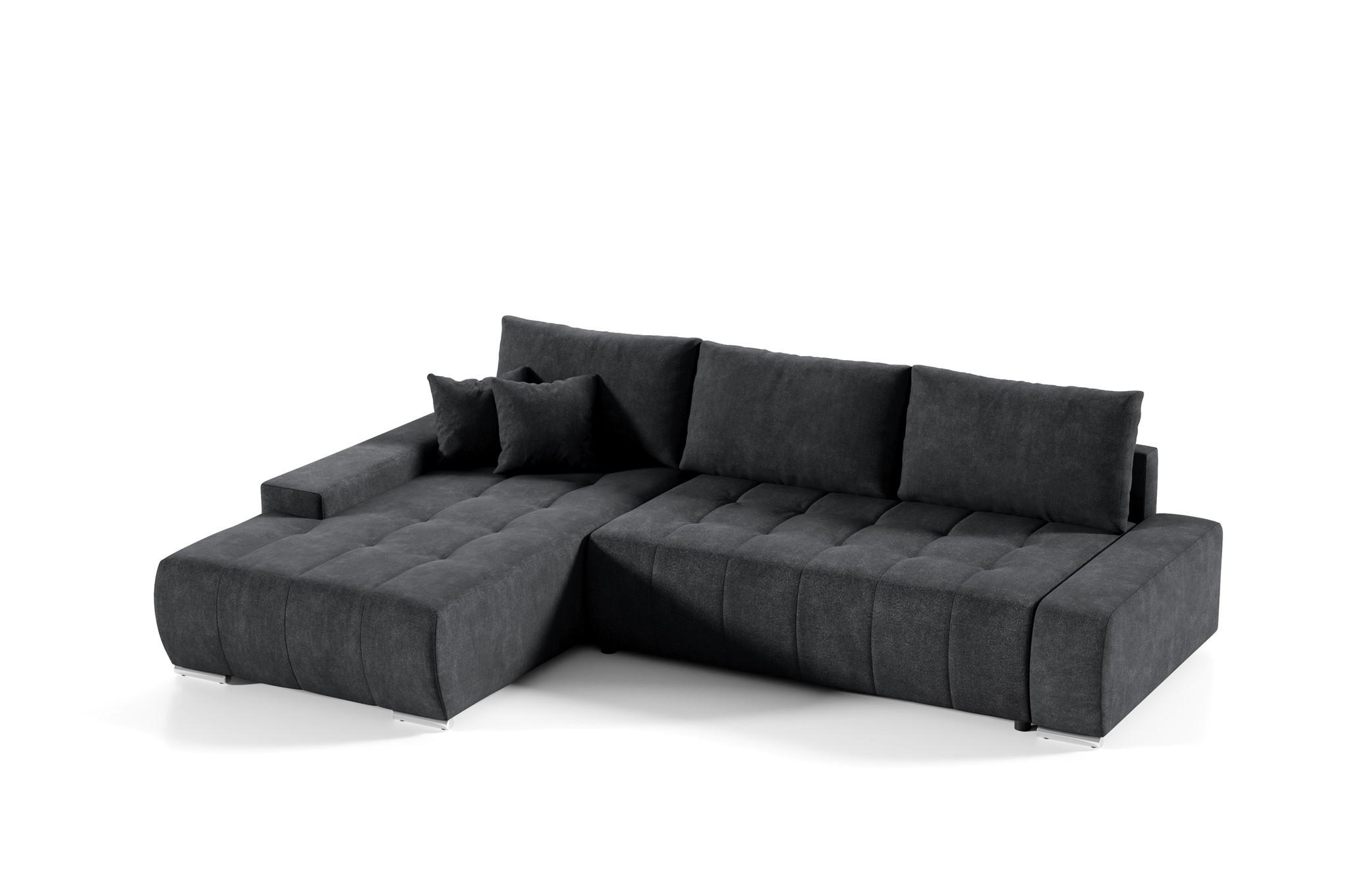 ECKSOFA Vogar In Aston - Schwarz, Holzwerkstoff/Textil (265/185cm) - Fun Möbel