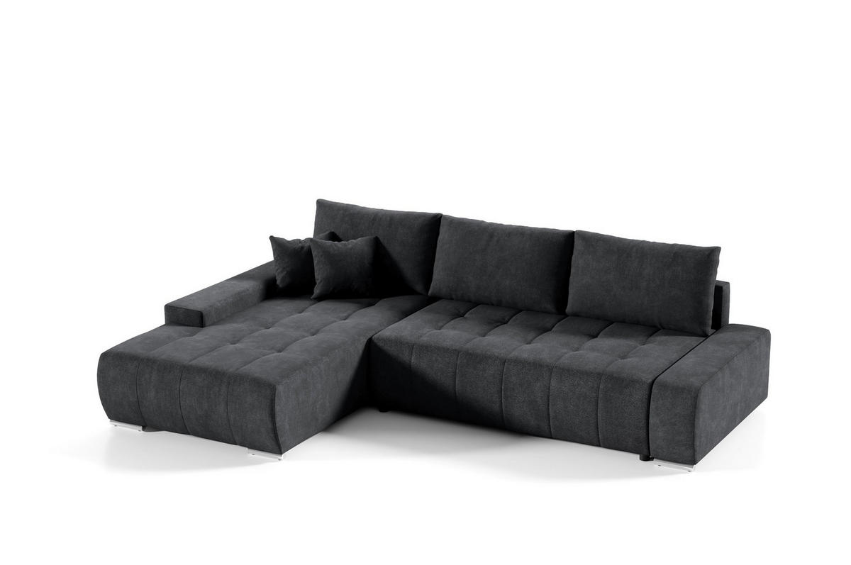 ECKSOFA Vogar In Aston - Schwarz, Holzwerkstoff/Textil (265/185cm) - Fun Möbel