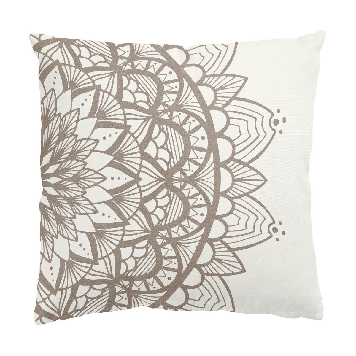 DEKOKISSEN 2er-Set Mandala Illustration shabby Set beige weiß 50/50 cm - Weiß, Textil (50/50cm) - Bilderwelten