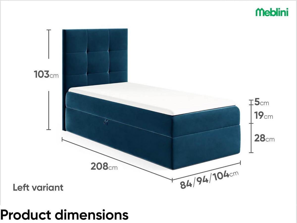 KINDERBETT MINO 2 - Dunkelblau, Holzwerkstoff (104/208cm) - Meblini