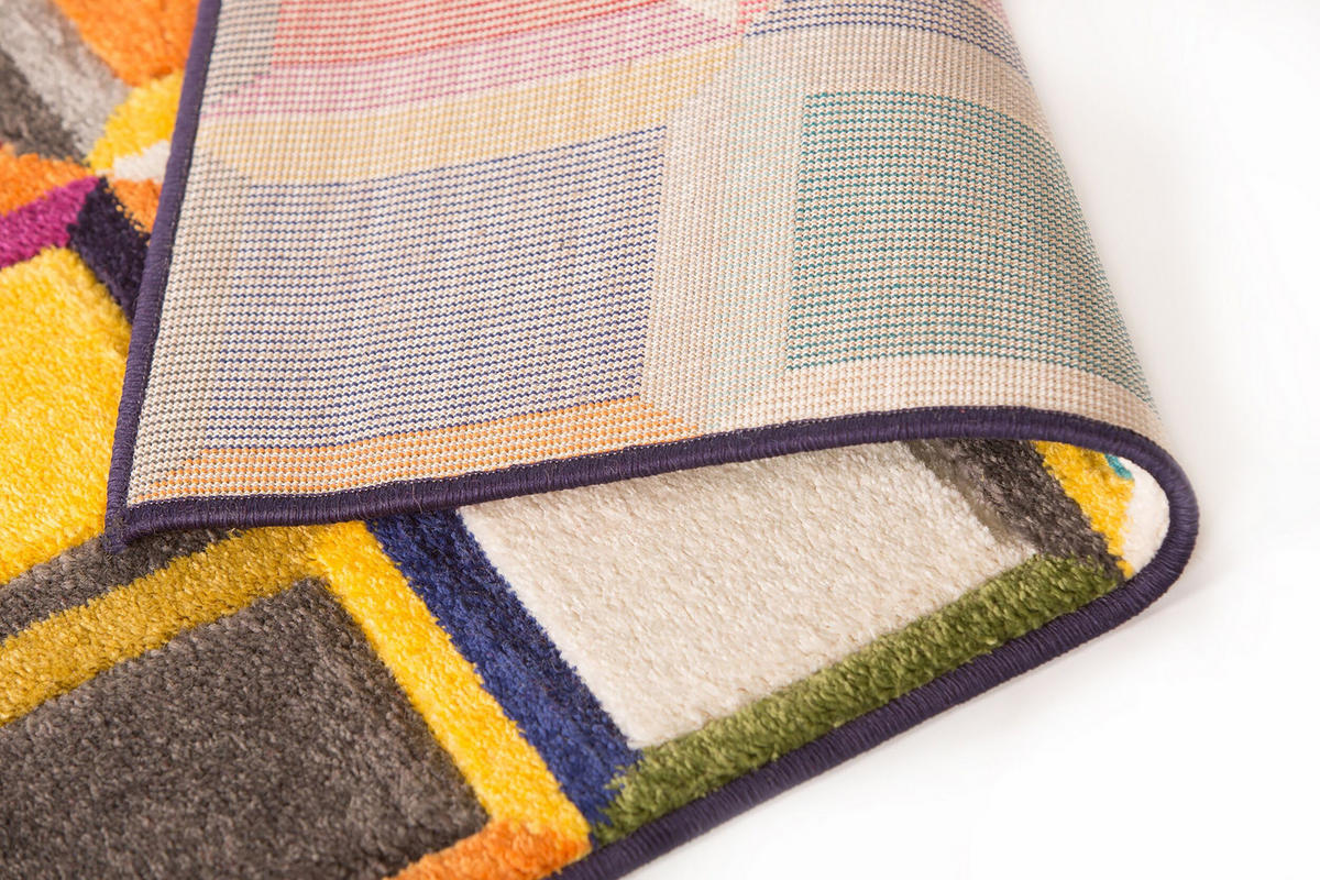 TEPPICH Geo-Muster Bunt mit Jute-Rücken MEON JOE, Multi 160x230 cm - Multicolor, Textil (160/230cm) - KADIMA DESIGN