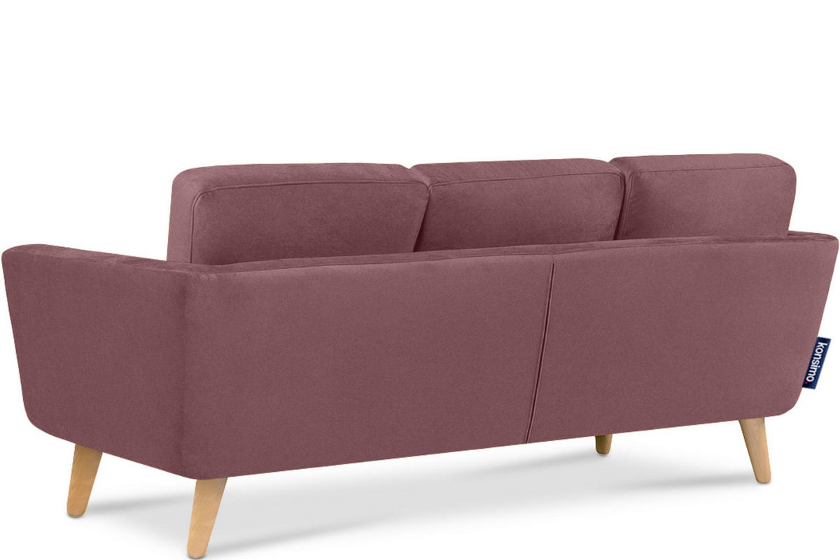 ECKSOFA-RECHTS TAGIO 3/4 Sitzer, rosa - Koralle/Braun, Buchenholz/Textil (190/151cm) - KONSIMO®