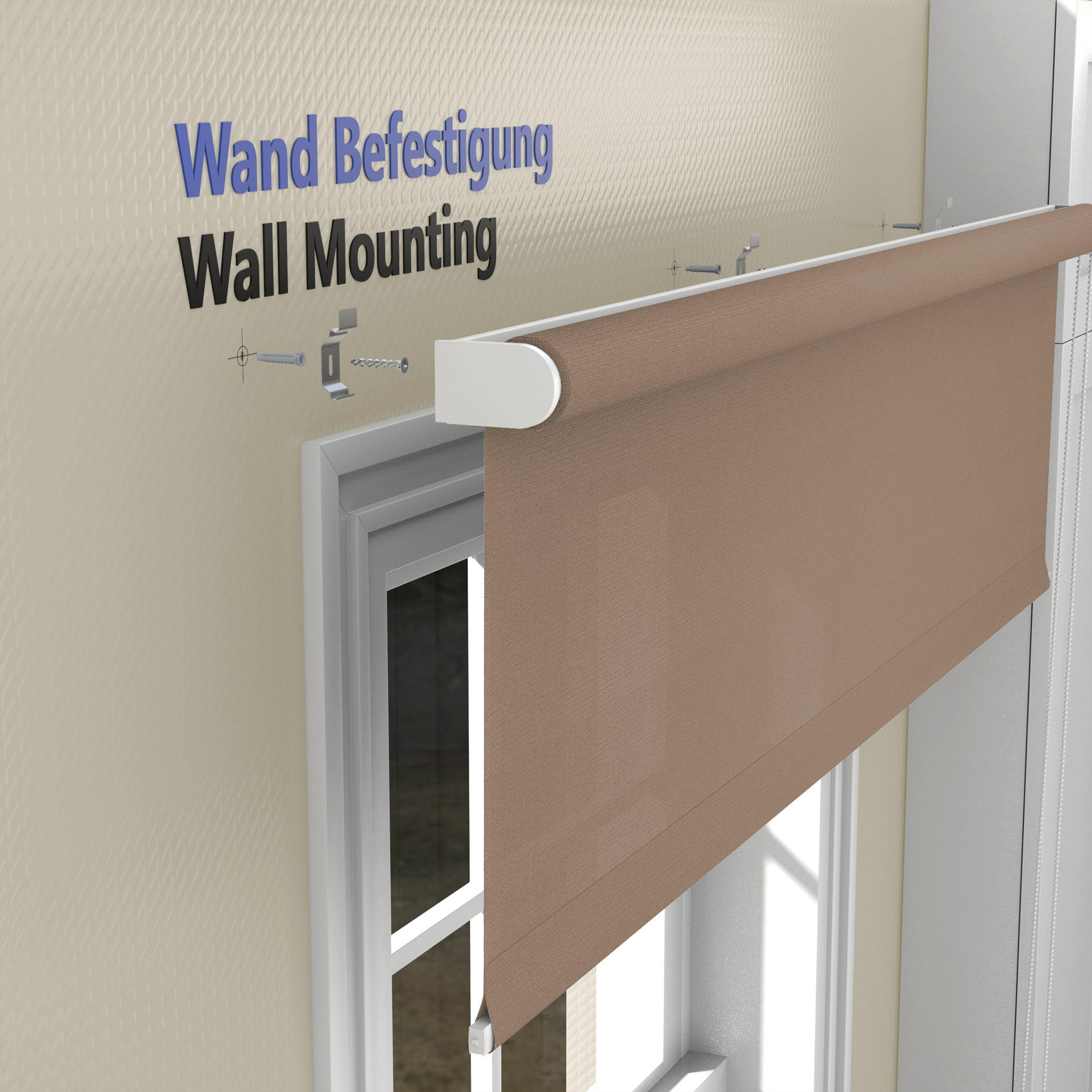 Thumbnail - Deco-Raum Rollo, Hellbraun, Textil, 75x220 cm, Wohntextilien, Rollos & Jalousien, Rollos