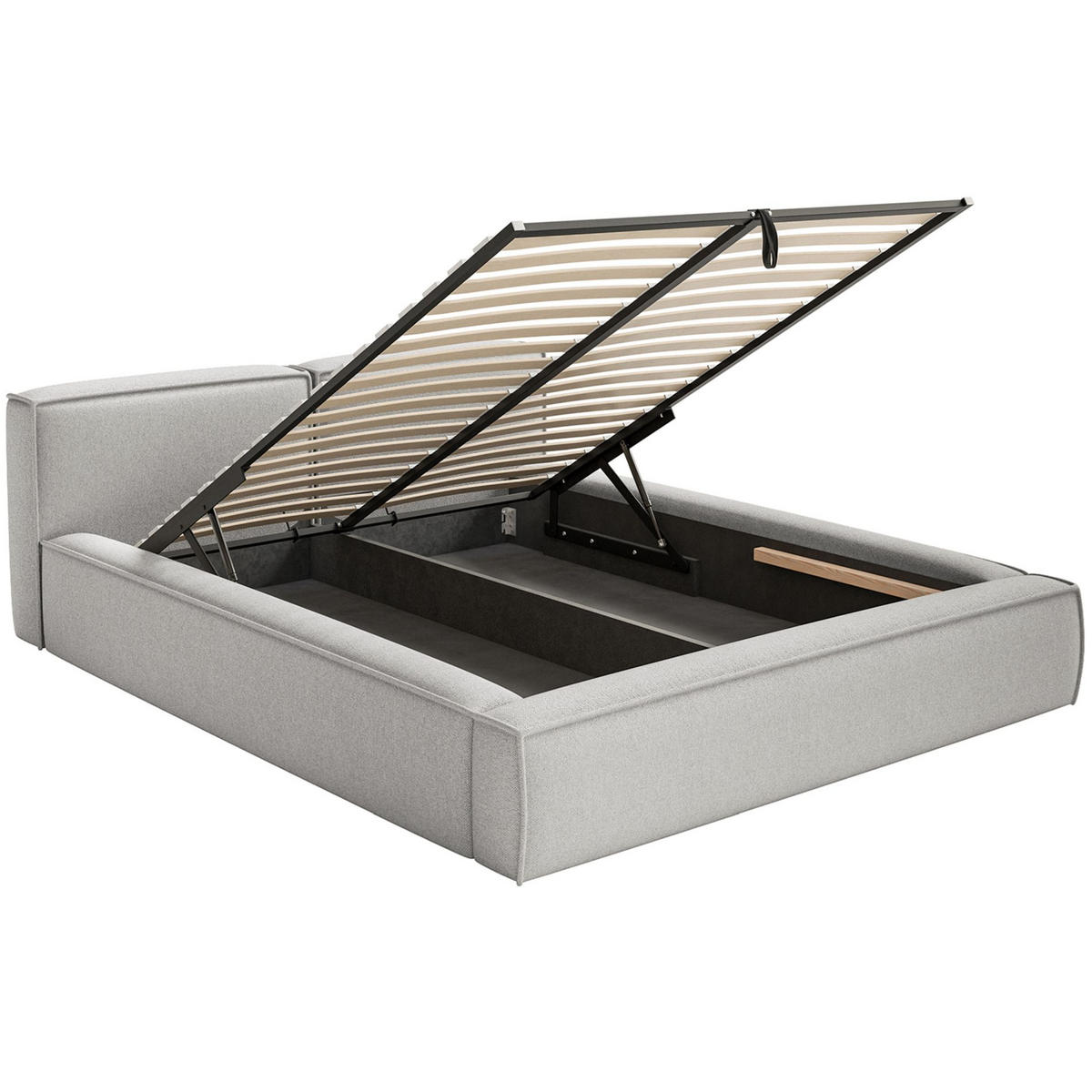 POLSTERBETT Tilves Slim Hellgrau 160x200 cm - Hellgrau/Schwarz, Kunststoff/Textil (160/200cm) - Selsey