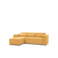 ECKSOFA Schlafsofa Waldo In Stoff Poso - Currygelb, Holzwerkstoff/Textil (260/173cm) - Fun Möbel