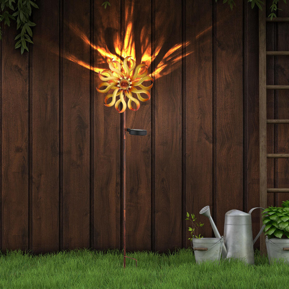 LED AUSSENLEUCHTE Metall Gold - Goldfarben, Glas (22/12/92cm) - Globo Lighting