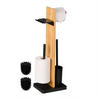 WC-GARNITUR - Schwarz, Holz/Kunststoff (27/68/18cm) - Relaxdays