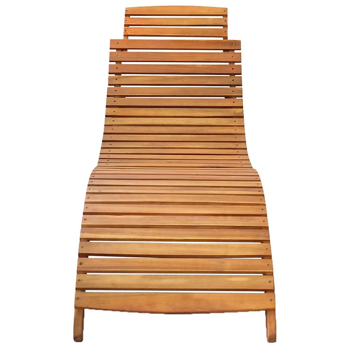 SONNENLIEGE mit Auflage Akazie Massivholz - Creme, Holz (55/64/184cm) - furnicato