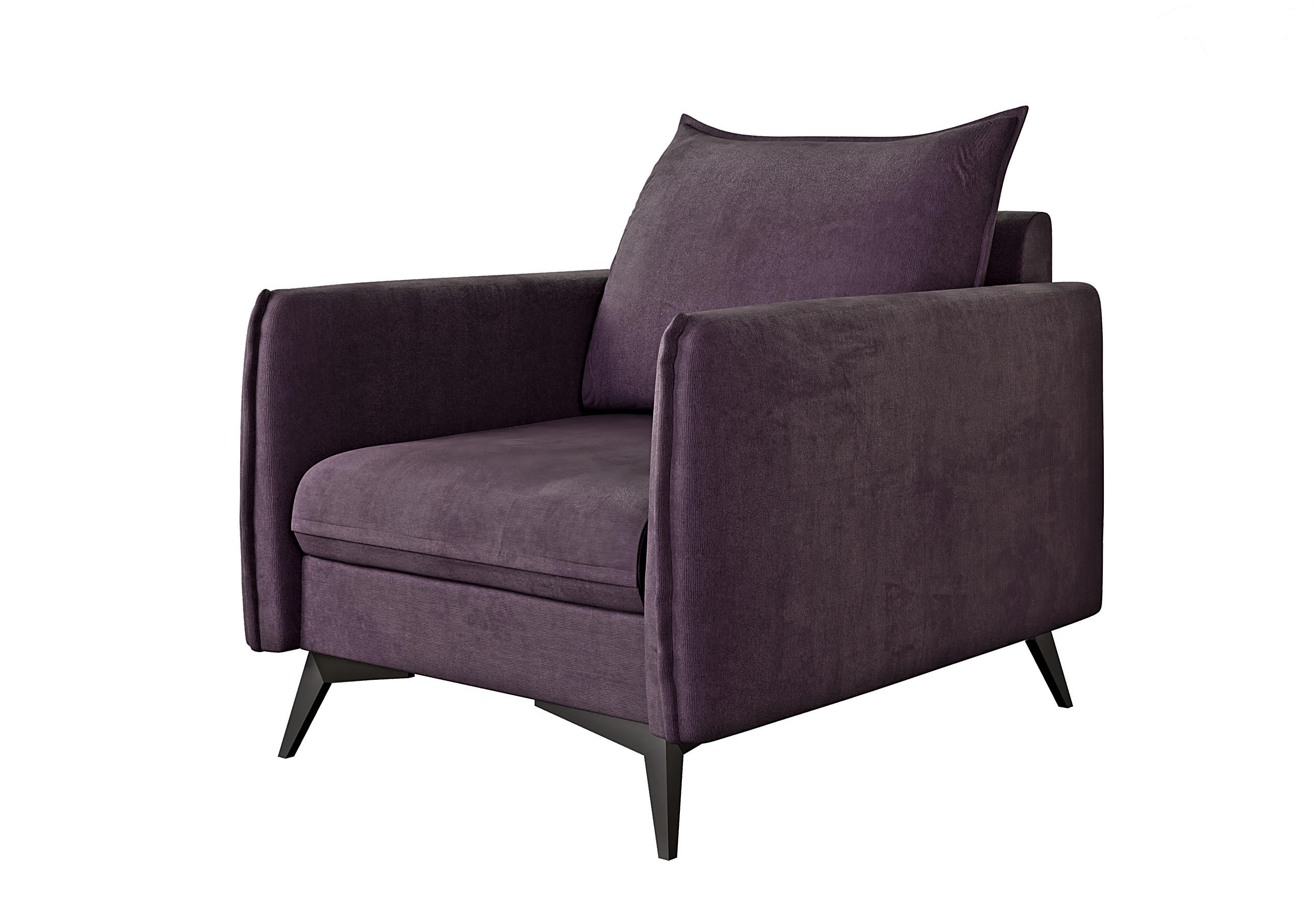 SESSEL Pulse Lila Luxusmicrofaser - Lila/Schwarz, Holz/Textil (74/86/31cm) - S-Style Möbel
