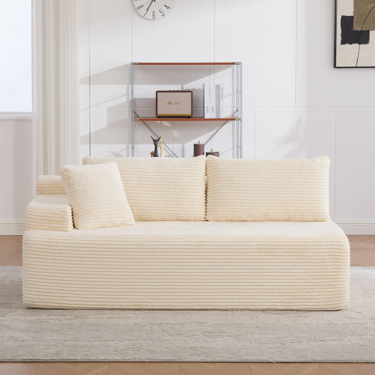 SOFAELEMENT 172/99/74.5 cm Elfenbein Chenillestoff - Ecru, Textil (99/74.5/172cm) - Oxeza