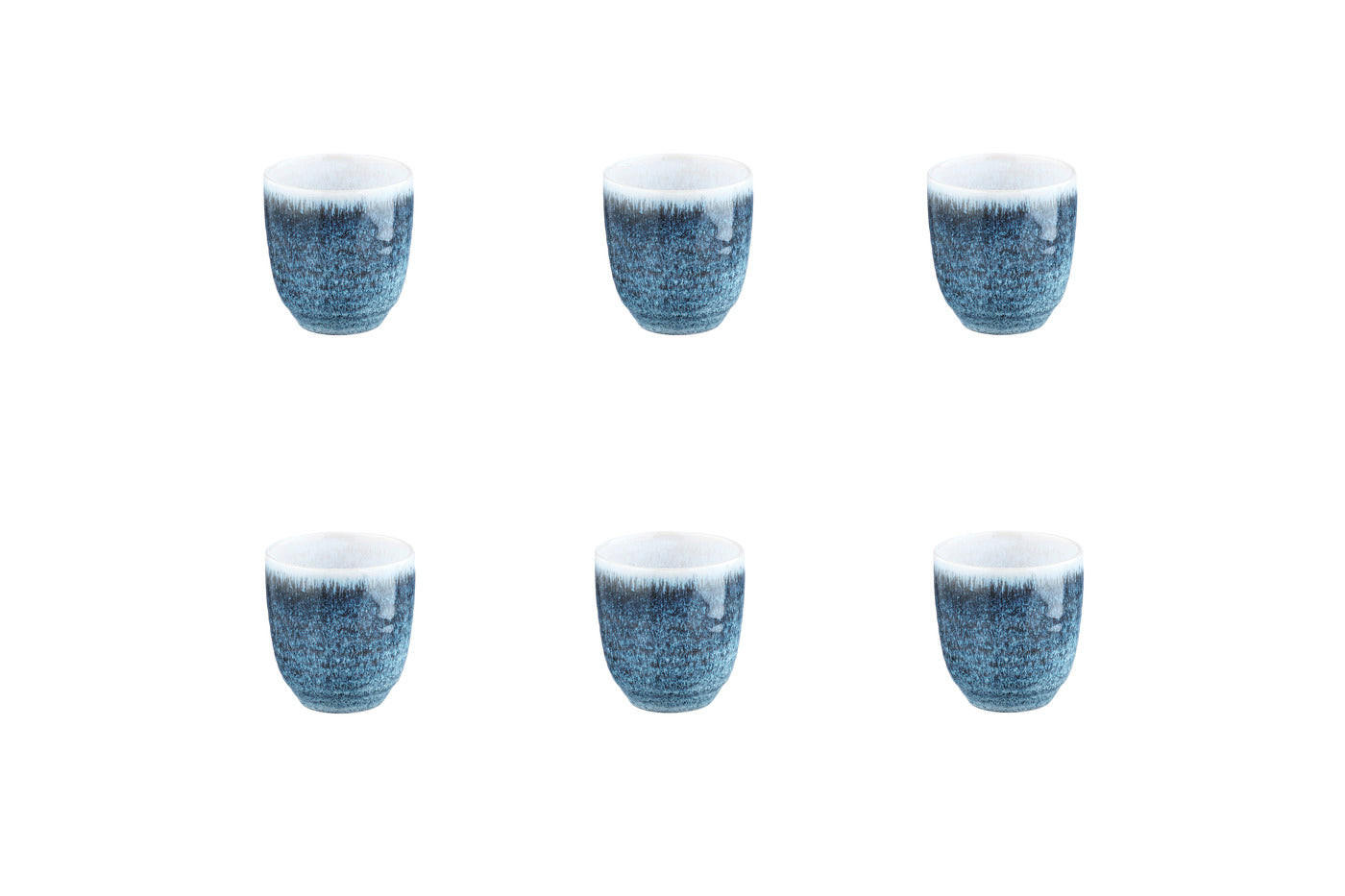 BECHER Cosmos 150ml - 6er-Set - Azur - Blau, Keramik (0.15L) - Björn