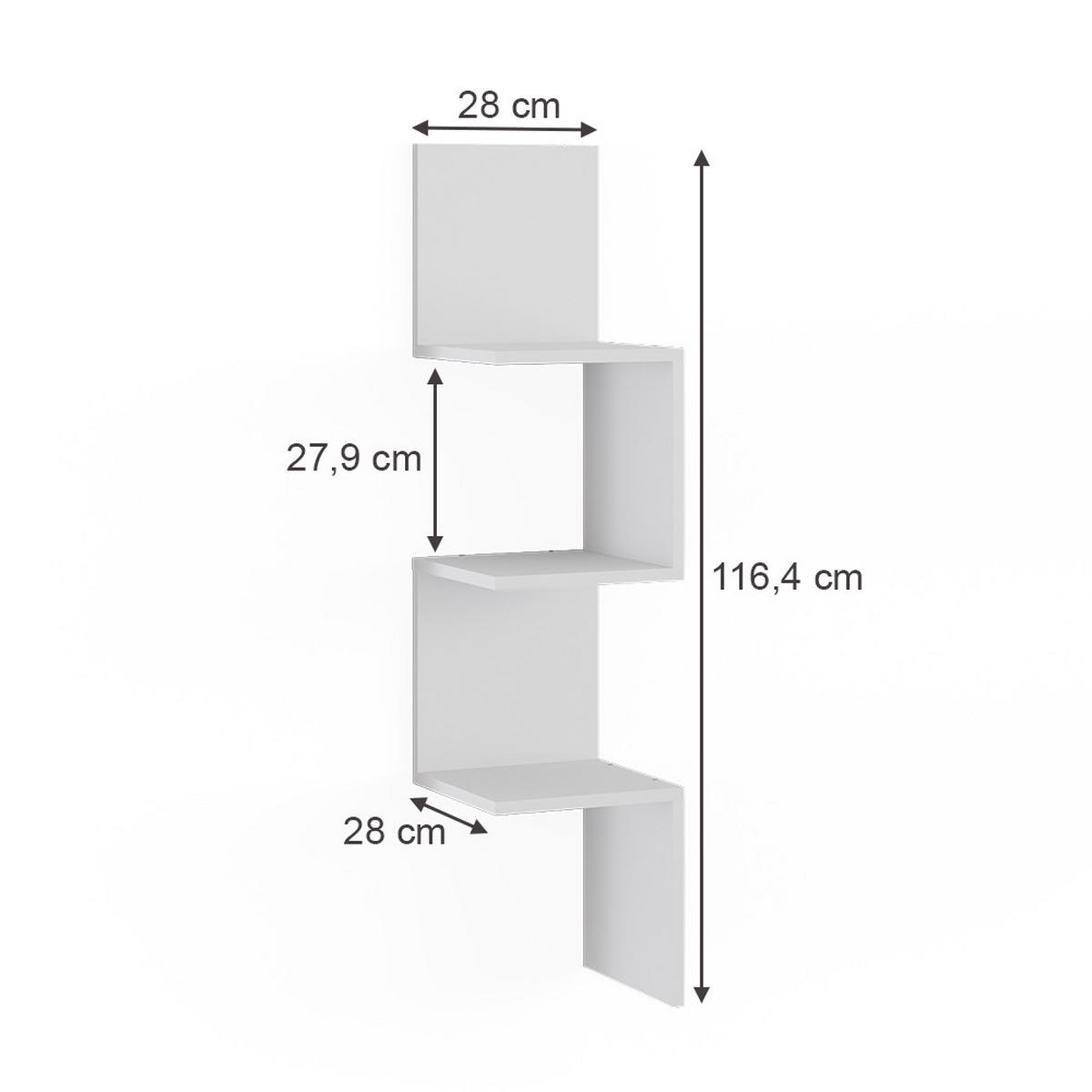 ECKREGAL Paolo Weiß 28 x 116.4 cm 2er Set - Weiß, Holzwerkstoff (28/116.4/28cm) - Vicco