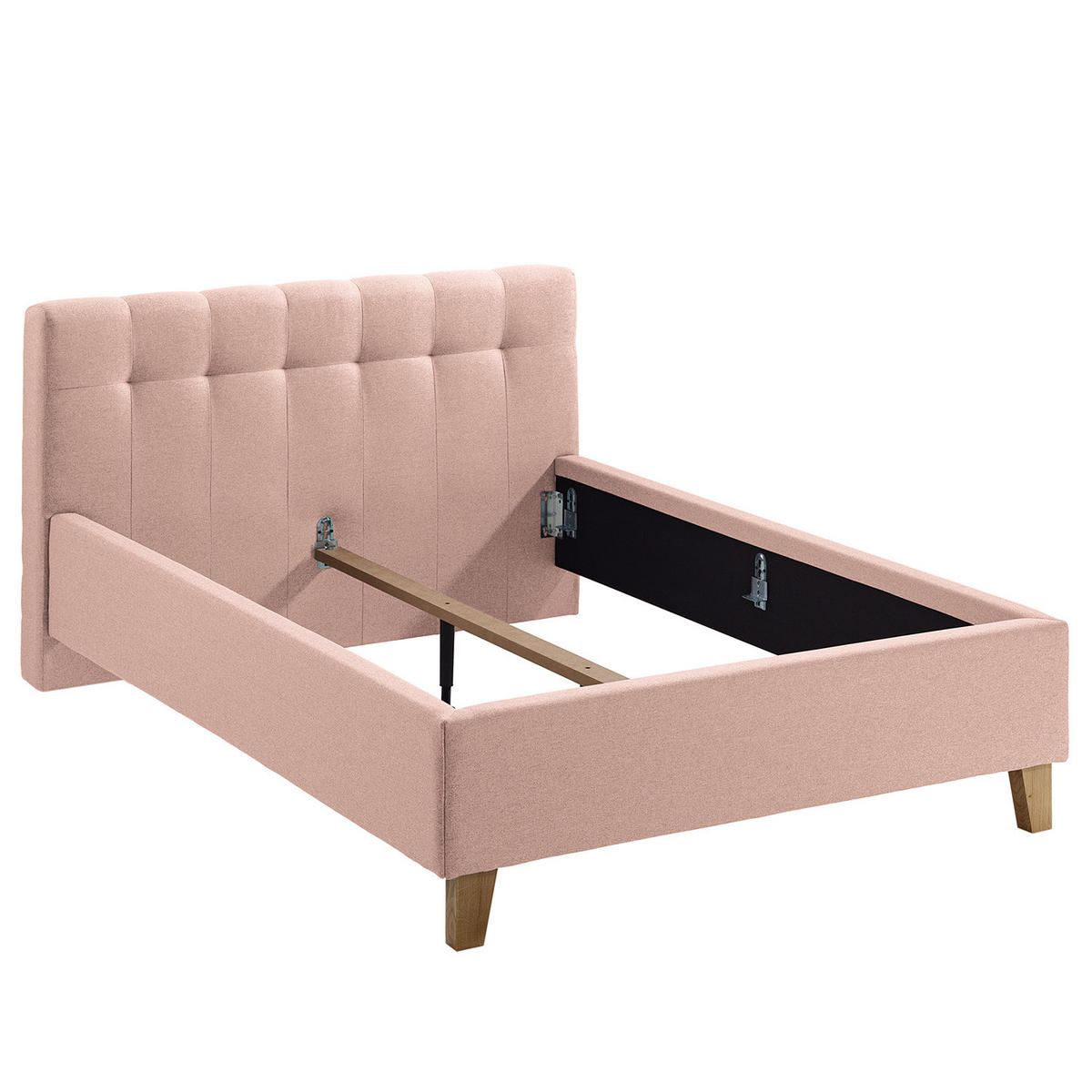 POLSTERBETT - Webstoff - Rosa, Holz/Textil (140/200cm) - home24