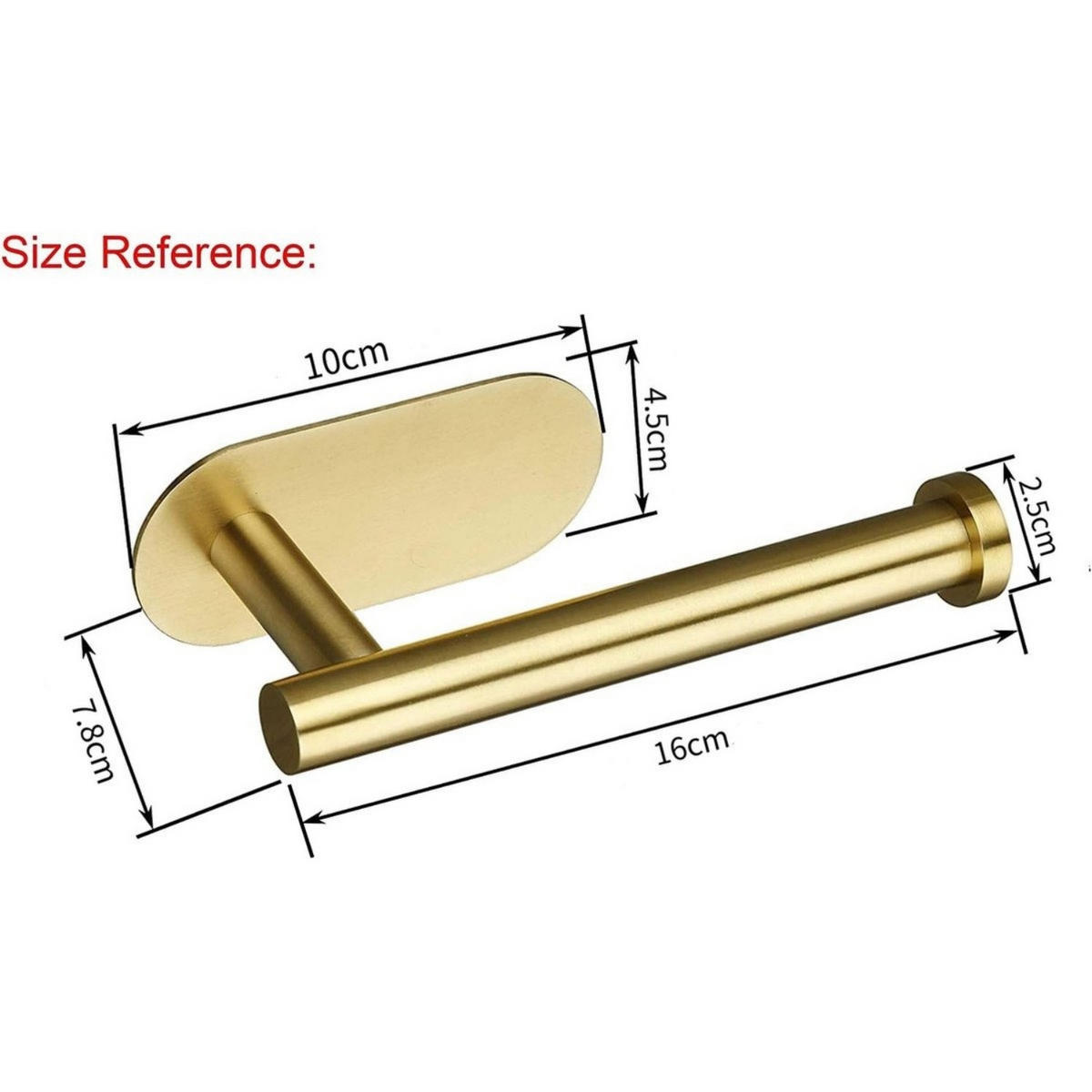 TOILETTENPAPIERHALTER Vergoldet Edelstahl 16 x 7,8 x 4,5 cm ohne Endkappen Badezimmer Baby - Goldfarben, Metall (4.5/7.8/16cm) - MCBOSON