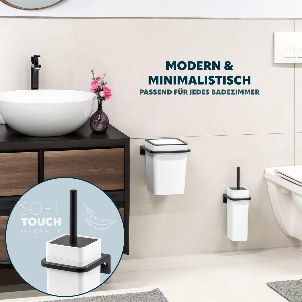 WC-GARNITUR SAVONA, weiß, Kunststoff - Weiß, Kunststoff (12/36.5/13cm) - bremermann