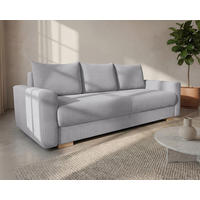 3-SITZER-SCHLAFSOFA ELMA mit Bettfunktion, hellgrau - Hellgrau, Holz (92.5/79/230cm) - Homesy
