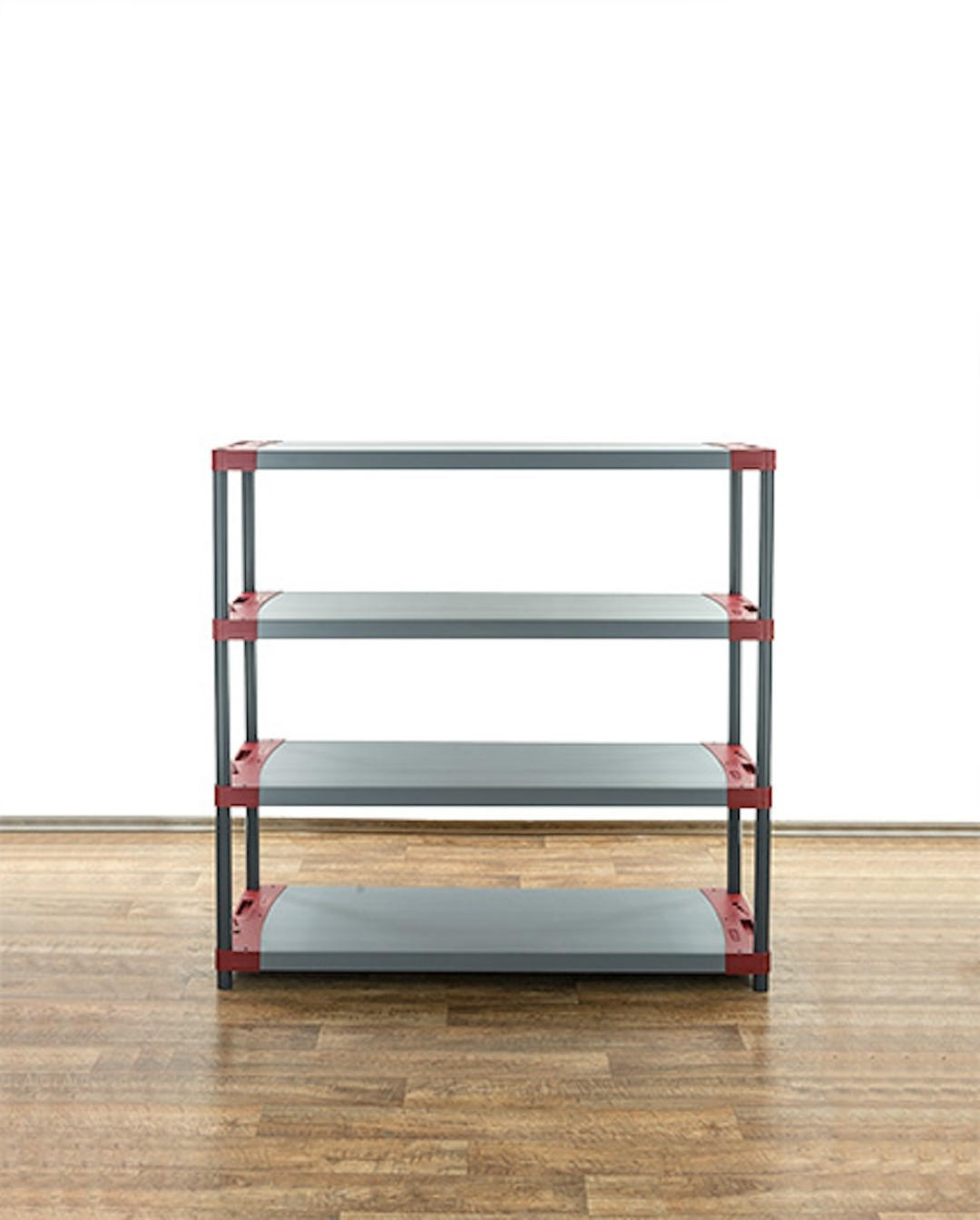 KUNSTSTOFFREGAL GREY BEAR Low 138x150x46cm Fachlast 70kg Grau-Rot - Rot, Kunststoff (150/138/46cm) - PROREGAL