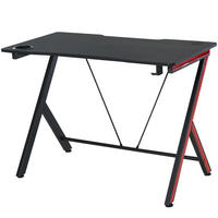 GAMING-TISCH, MDF, Stahl, Schwarz - Schwarz, Kunststoff (105/55/75cm) - HOMCOM