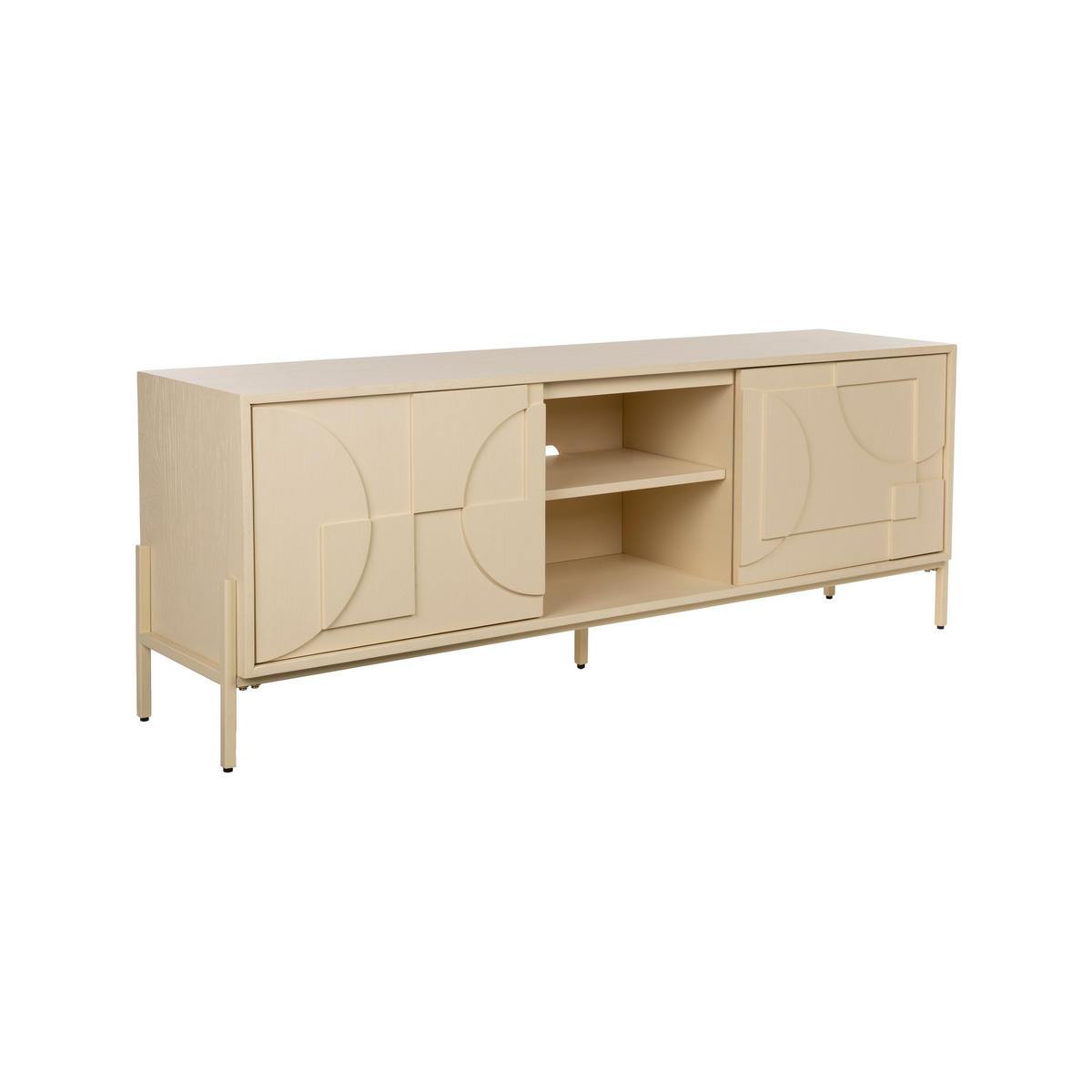 SIDEBOARD Faces - Beige, Holz (160/60/40cm) - Zuiver