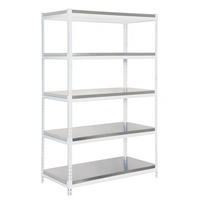 SCHWERLASTREGAL Metal Yeti Light Five HxBxT 200 x 100 x 60 cm Fachlast 300 kg Weiß - Weiß, Metall (100/200/60cm) - PROREGAL