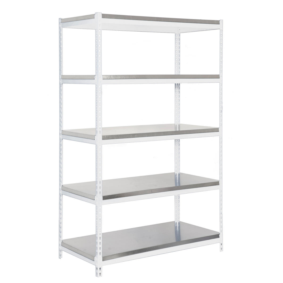 SCHWERLASTREGAL Metal Yeti Light Five HxBxT 200 x 100 x 60 cm Fachlast 300 kg Weiß - Weiß, Metall (100/200/60cm) - PROREGAL