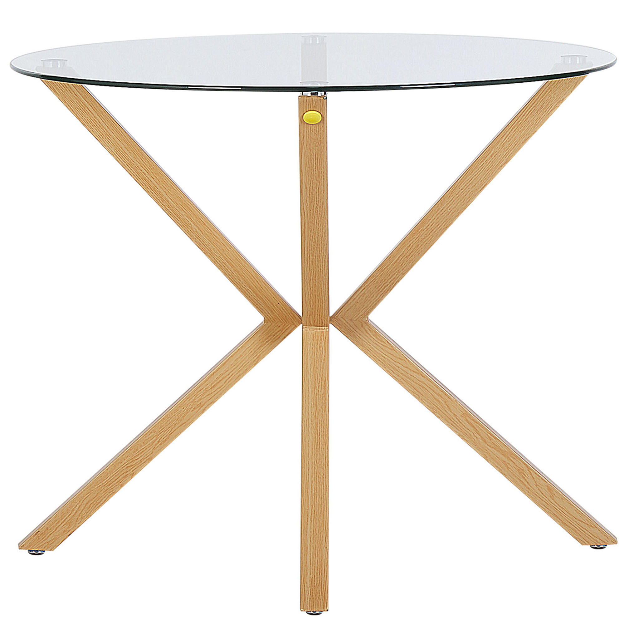 ESSTISCH 90/90/75 cm Transparent, Hellbraun Rund Altura - Transparent, Glas (90/90/75cm) - Beliani