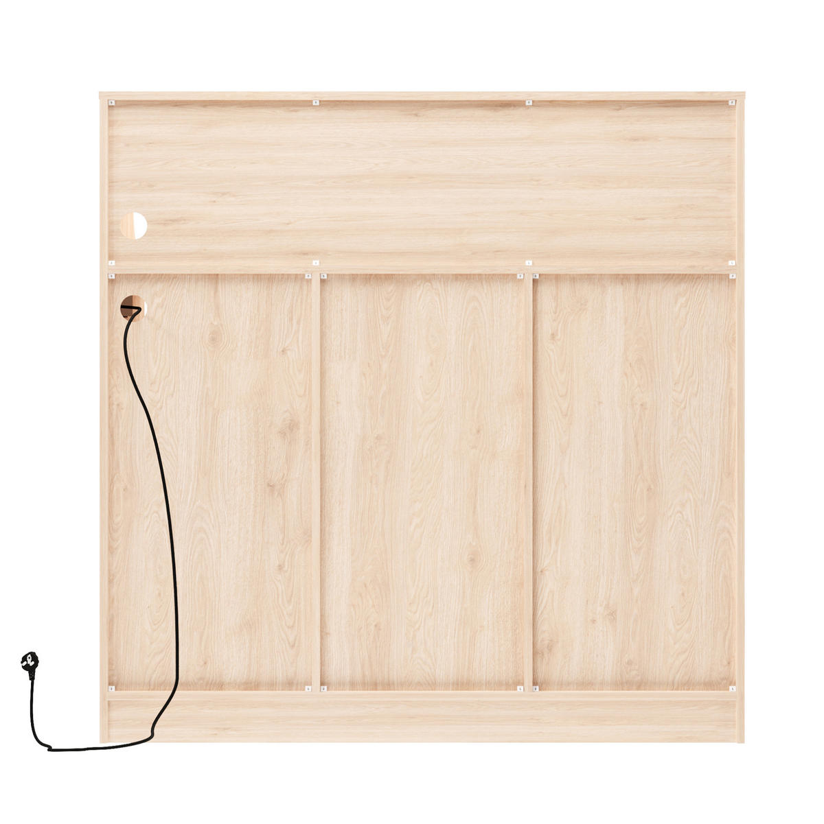 SIDEBOARD 120/40/121 cm Natur/Weiß aus MDF mit LED und Steckdose - Weiß, Holzwerkstoff (120/121/40cm) - OKWISH