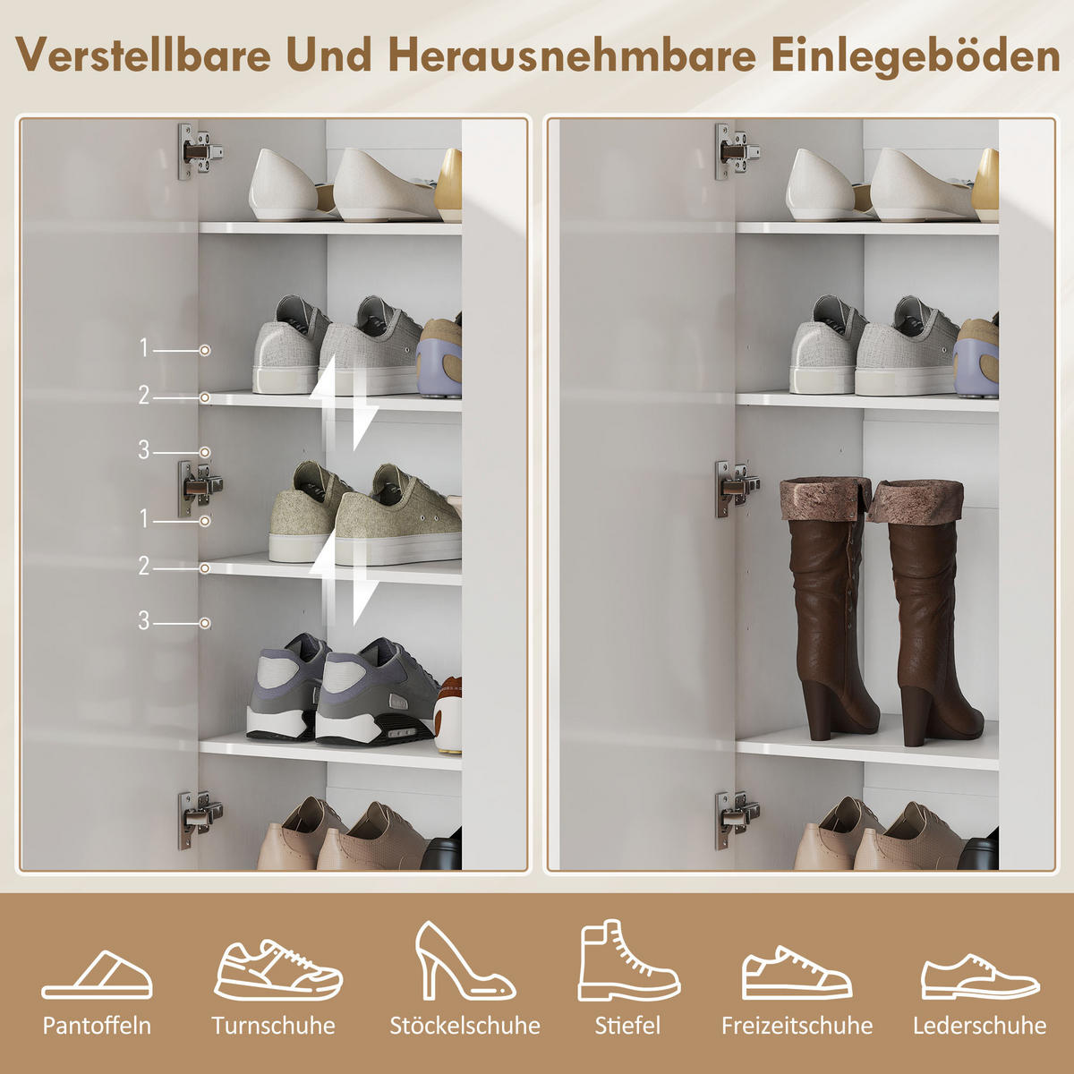 SCHUHSCHRANK Weiß 34.5/72.0/103.0 cm - Weiß, Holzwerkstoff (72/103/34.5cm)