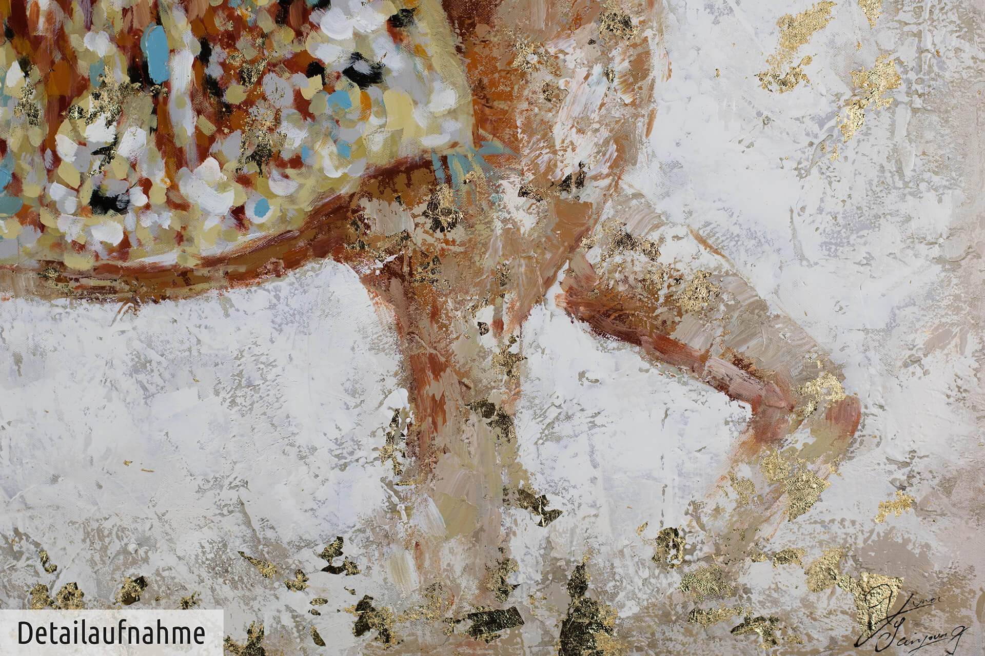 ACRYLBILD HANDGEMALT 120/80 cm - Beige, Holz/Textil (2.3/80cm) - KUNSTLOFT
