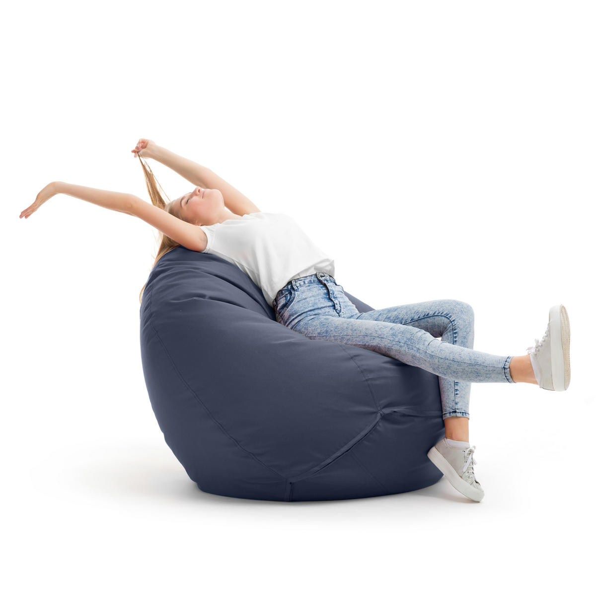 BRUNI Classico Sitzsack - Indoor- und Outdoor-Bean Bag, in Deutschland gefertigt - Blaugrau, Kunststoff/Textil (70/60/70cm) - Bruni