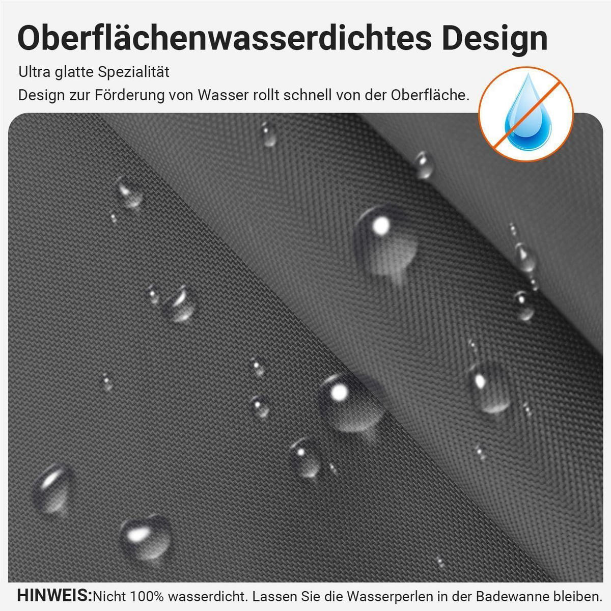 DUSCHVORHANG Dunkelgrau 280 x 200 cm Textil Wasserabweisend Waschbar - Anthrazit, Textil (280/200cm)