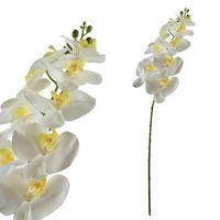 UMĚLÁ ORCHIDEJOVÁ VĚTVIČKA, bílá - bílá, plast (90cm) - Mondex