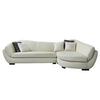 SOFA - 5 Personen - leder - elfenbeinfarben Caipi - Weiß, Leder/Holz (285/85/175cm) - Vente-Unique