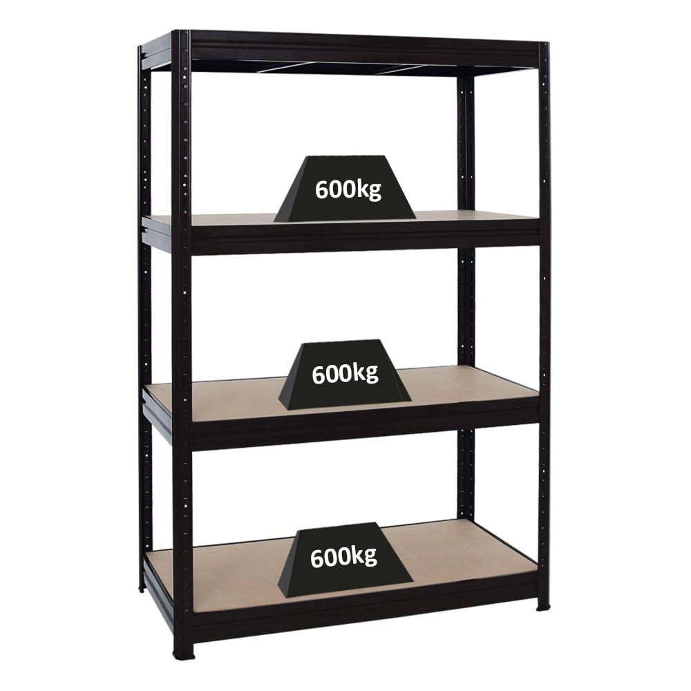 SCHWERLASTREGAL Dino 180x120x60 cm Fachlast 600 kg Schwarz - Schwarz, Metall (120/180/60cm) - PROREGAL