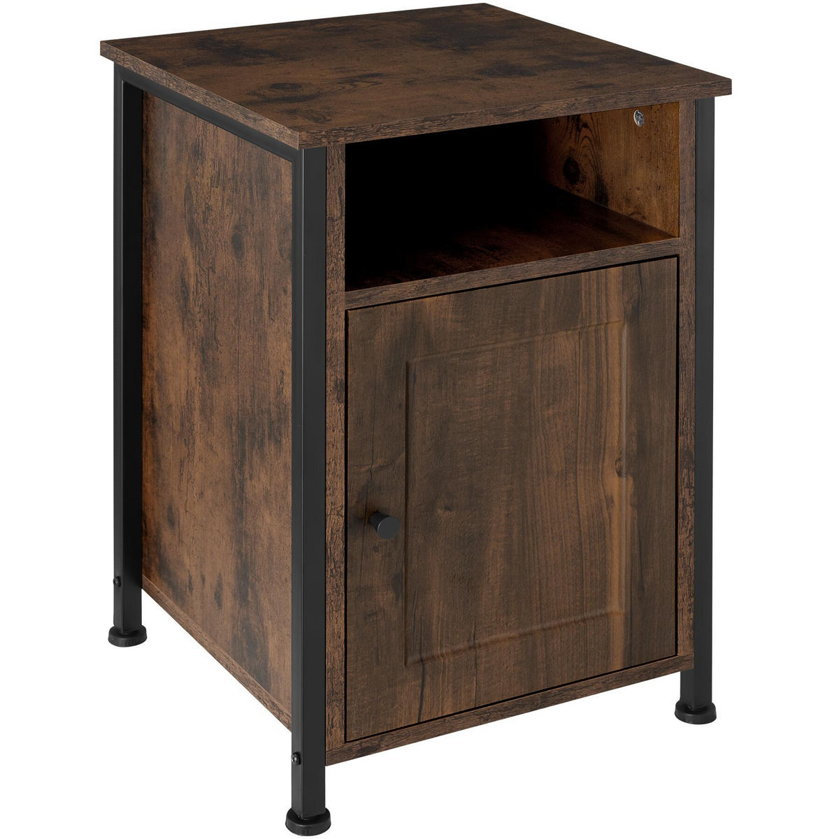 NACHTSCHRANK Blackburn,40 x 42 x 60,5 cm,Industrial Holz dunkel, rustikal - Rostfarben, Holzwerkstoff (40/60.5/42cm) - tectake