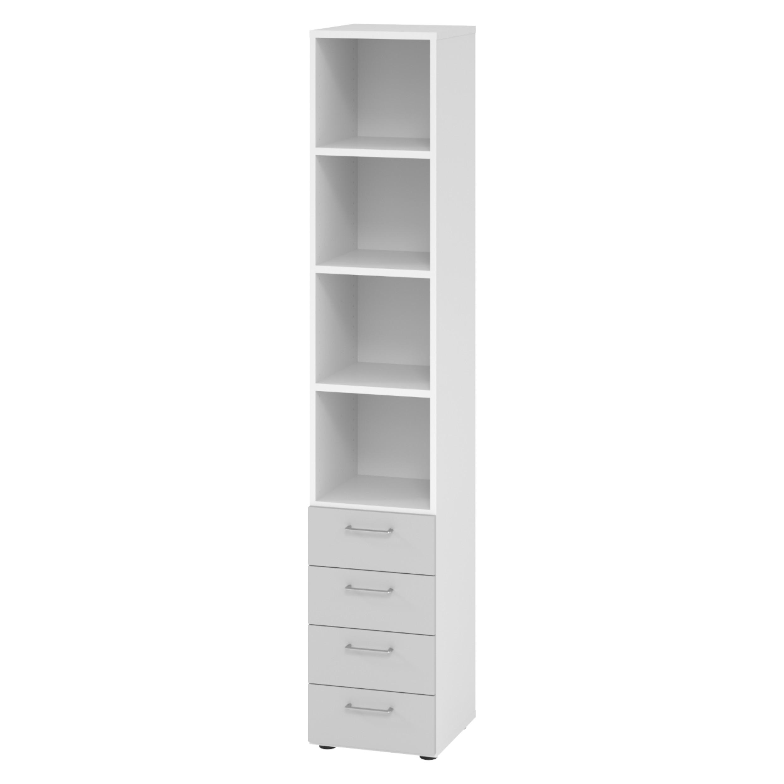 bümö Regal Weiß, Grau 40x215.6x42 cm